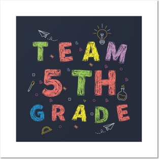 Team 5th Grade First Day of School Posters and Art